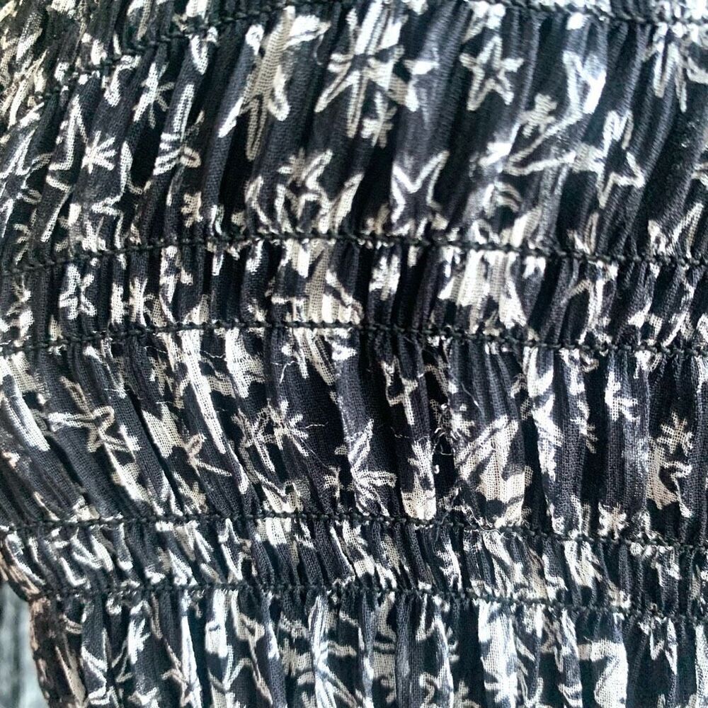 LoveShackFancy Mini Dress Silk Star‎ Celestial Smocked Scarlett Print Women's M - Picture 7 of 11
